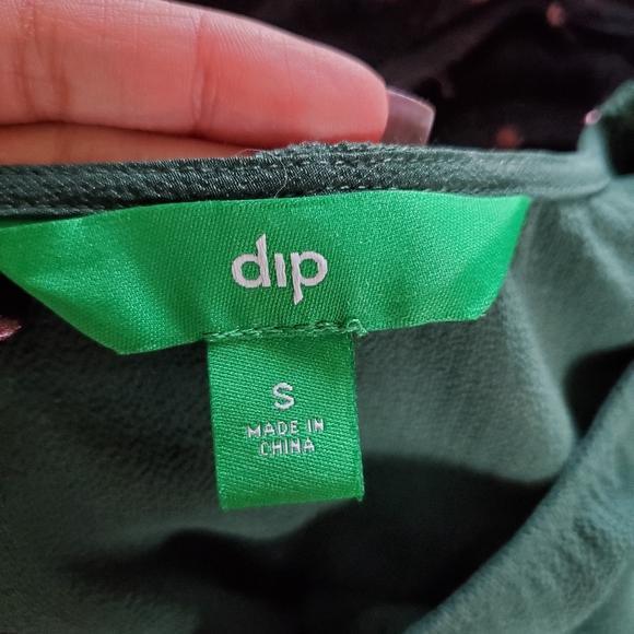 DIP Classy Frilly Forest Green Tie Blouse Size S - Picture 5 of 5